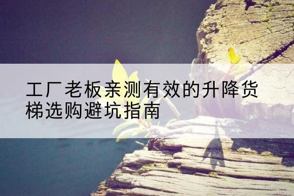 昔阳升降货梯怎么选-工厂老板亲测有效的升降货梯选购避坑指南
